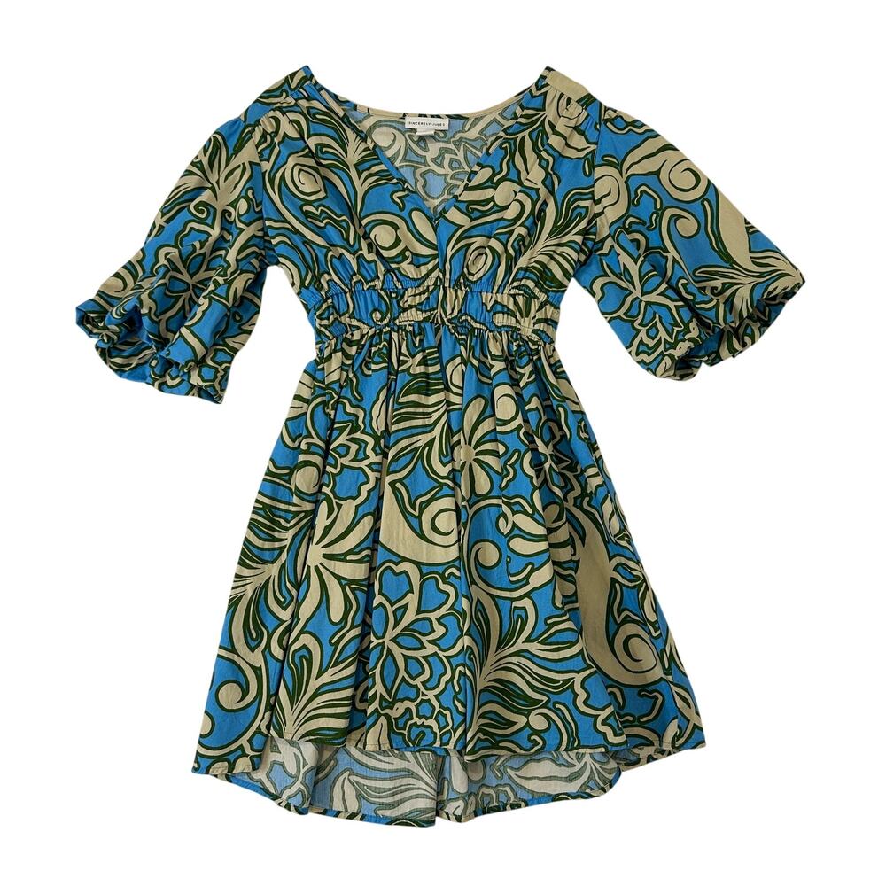 Sincerely Jules women's Tropical Puff Sleeve V Neck Size XS